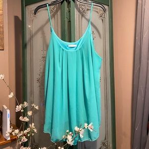 Jade Pleated Chiffon Layered Cami Tank sz 3XL